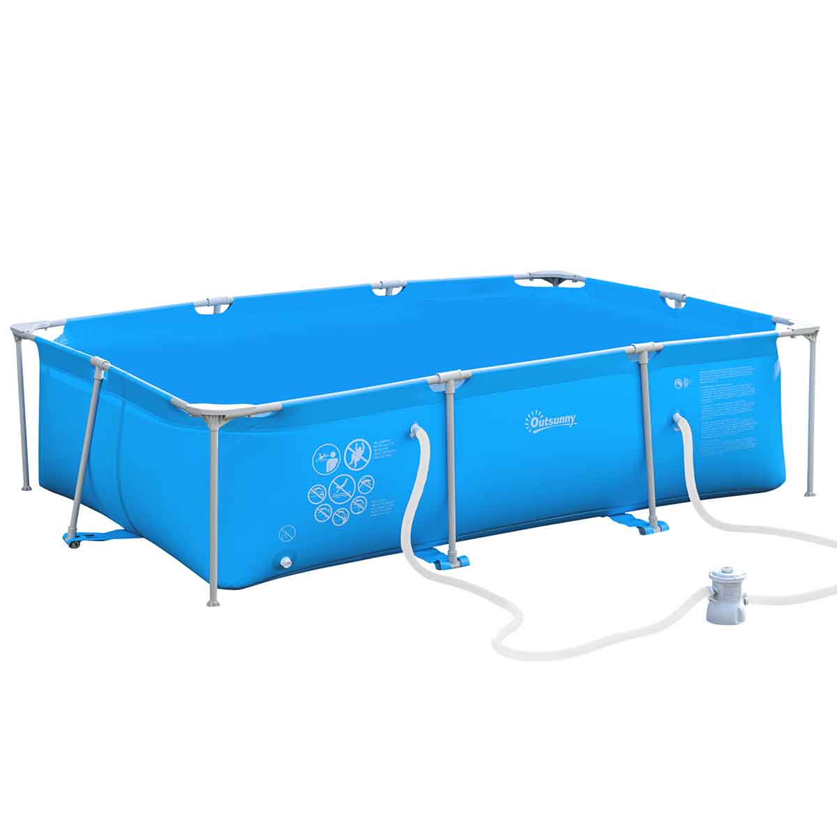 Alfresco Steel Frame Swimming Pool with Filter Pump and Reinforced Sidewalls, Blue