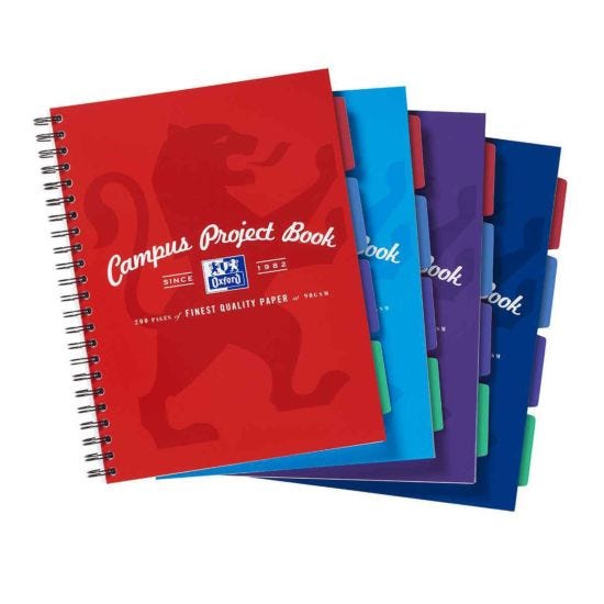 Oxford Campus Project Book A4 + 140 Page Assorted