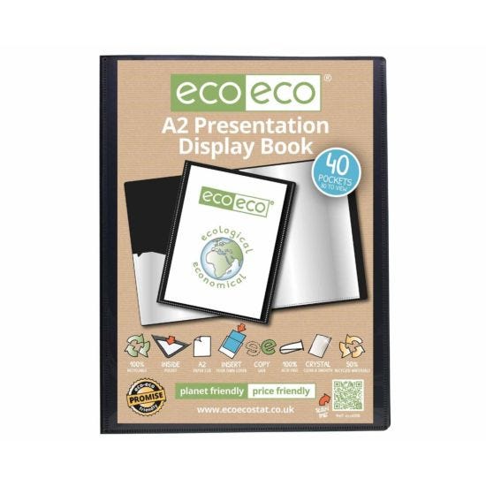 eco eco Presentation Display Book 40 Pocket A2 Black
