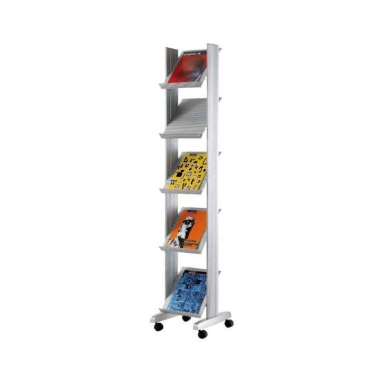 Mobile Display Unit with 5 Sloping Shelves
