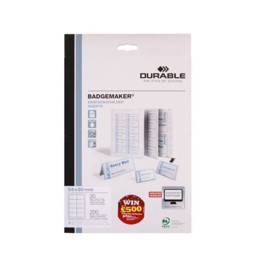 Durable Badge Inserts Microperforated A4 150gsm Pack of 200