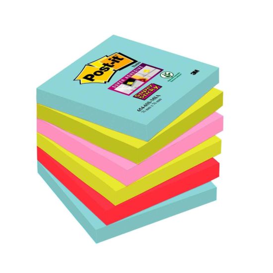 Post-it Super Sticky Notes Miami 76x76mm Pack of 6