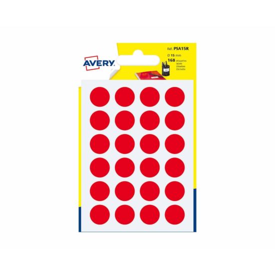 Avery Self Adhesive Labels Dots 15mm Pack of 168