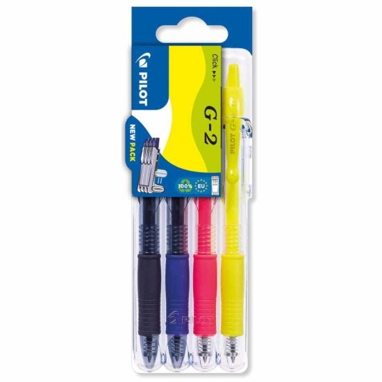 Pilot G2 Journal Rollerball Pens Pack of 4 Assorted