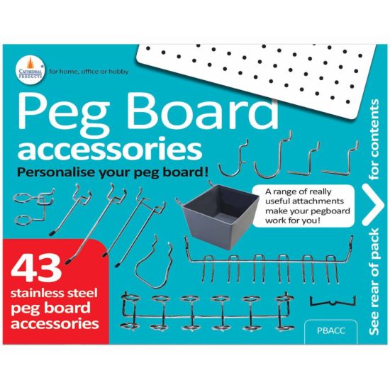 Cathedral Peg Board Peg Board Accessory Pack 43 Pieces
