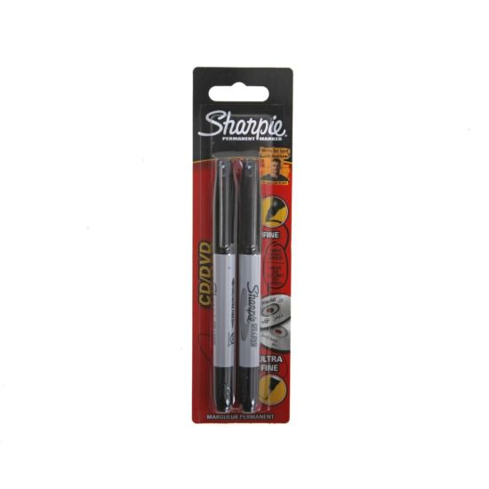 Sharpie CD Marker Pens Permanent Fine Point Twin Tip Pack of 2