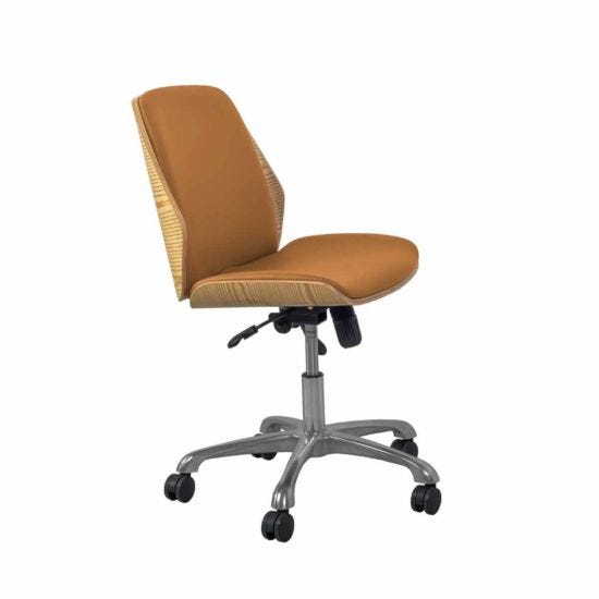 Jual Universal Mid Back Wooden Office Chair