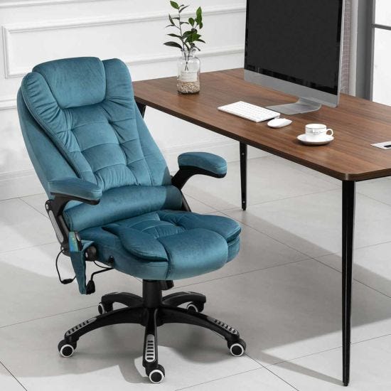 Alberto Velvet Executive Chair with Heating and Massage Function