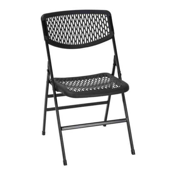 Resin Mesh Folding Chair Set of 2 Black