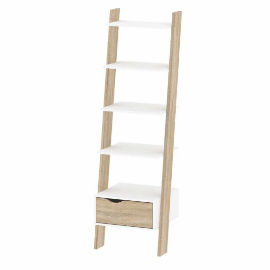 Oslo Leaning Bookcase with 1 Drawer