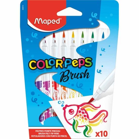 Maped Color Peps Brush Tip Felt Colouring Pens Pack of 10
