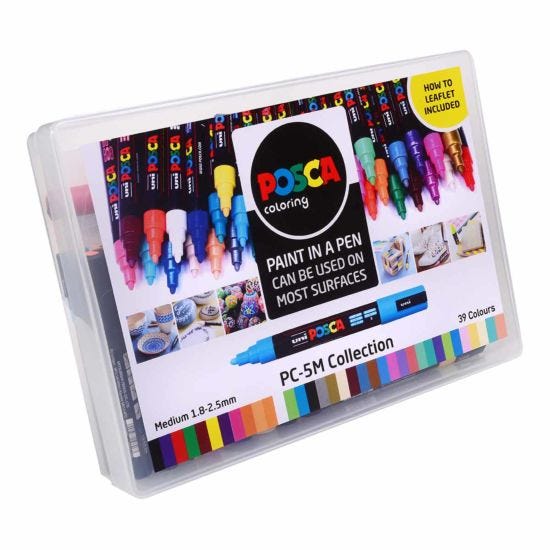 uni POSCA PC-5M Marker Pens Collection Box Pack of 39