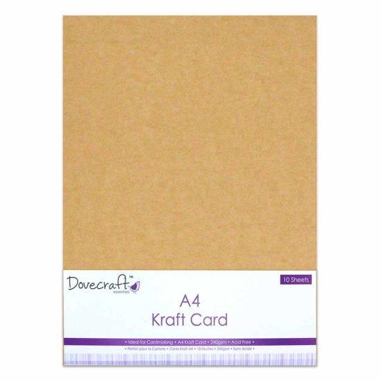 Dovecraft A4 Kraft Card 240gsm 10 Sheets Brown