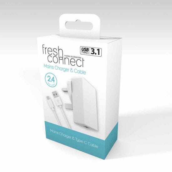 Fresh Connect Mains to Type-C 1m Charger
