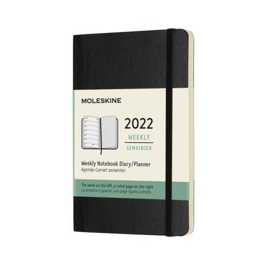 Moleskine 2022 Notebook Pocket Week to View Diary