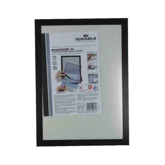 Durable Duraframe Magnetic Display Frame A4 Pack of 2 Black