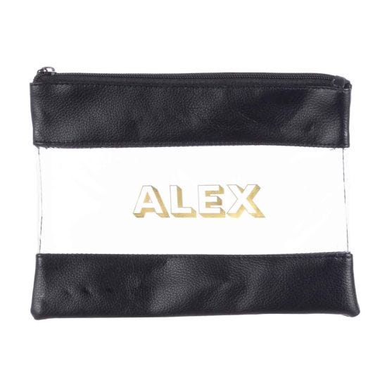 Ryman Personalised Black Pencil Case with Gold 3D Style Font	