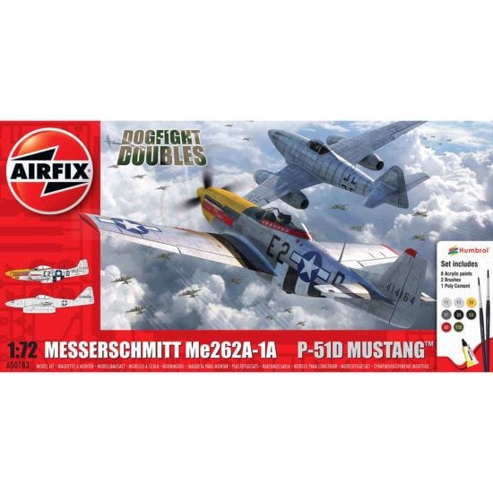 Airfix Messerschmitt ME262 and P-51D Mustang Dogfight Double Model Gift Set