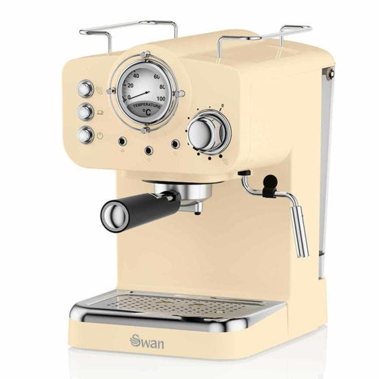Swan Retro Espresso Coffee Machine Cream