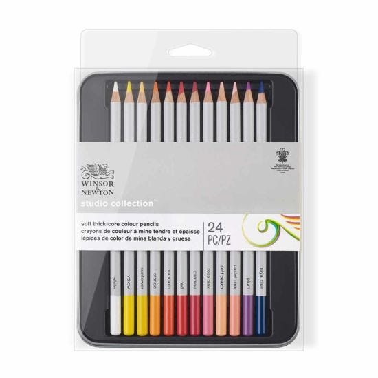Winsor and Newton 24 Coloured Pencil Tin