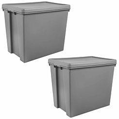Wham Bam Recycled Storage Boxes 92 Litre Pack of 2 Grey