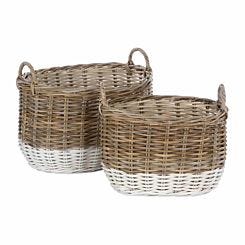 Hampstead Oval Storage Baskets Set of 2