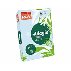 Rey Adagio Ream of Paper Pastel Coloured A4 80gsm 500 Sheets Blue