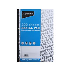 Ryman Refill Pad A4 Narrow Ruled With Margin 400 Pages 200 Sheets