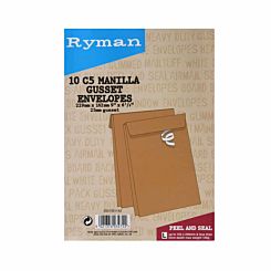 Ryman Heavy Duty Gusset Envelopes C5 130gsm Peel & Seal Pack of 10