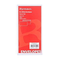 Ryman Envelopes DL 100gsm Peel and Seal Pack of 100
