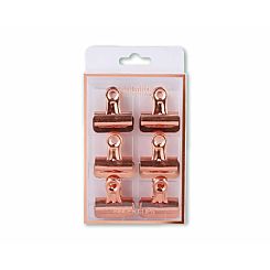 Bulldog Clips Rose Gold 32mm Pack of 6