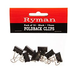 Ryman FoldBack Clips Pk of 10 19mm