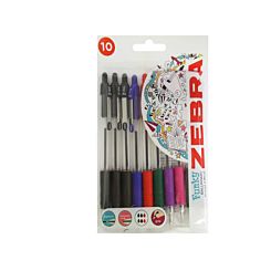 Zebra Z-Grip Ballpoint Pen Pack of 10 Assorted