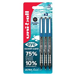 Uni-Ball Eye Ocean Care UB-150 Rollerball Pen Pack of 3 Black