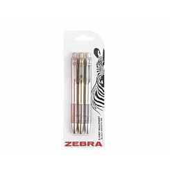 Zebra Z-Grip Smooth Elegance Pack of 3 Metallic