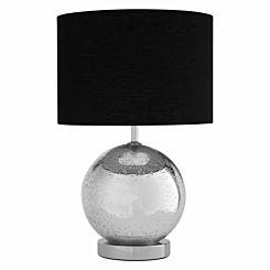 Premier Housewares Naomi Table Lamp with Chrome Glass Base