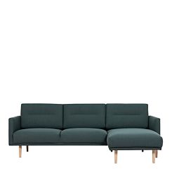 Larvik Chaiselongue Sofa (RH) - Dark Green Oak Legs