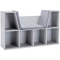 6 Compartment Grey Kids Cabinet for Toys and Books