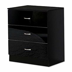 Chilton Deep 3 Drawer Chest with High Gloss Drawer Fronts