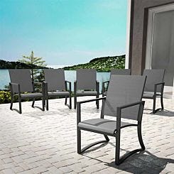 Capitol Hill Steel Patio Dining Chairs Set of 6