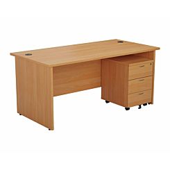 TC Office Panel End Desk and 3 Drawer Mobile Pedestal Bundle 1200x800mm