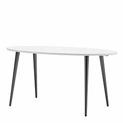 Oslo Oval Dining Table Black and White 160cm