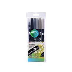 Tombow Art Dual Brush Pens Grey Colours Pack of 6