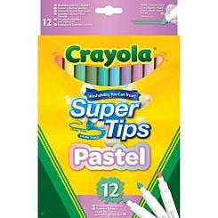 Crayola Supertips Pastel Washable Felt Tip Pens Pack of 12