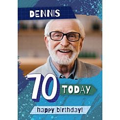 Happy 70 Today Photo Birthday Card