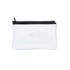 Personalised Capital Font Clear Pencil Case Black Zip