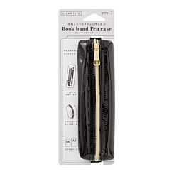 Midori Book Band Pen Case B6 - A5 Clear Black