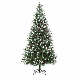 Snow Tipped Artificial Pine Christmas Tree with Berries 180cm