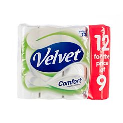 Velvet Toilet Rolls Pack of 12