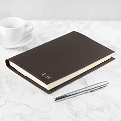 Personalised Leather Notebook in Brown